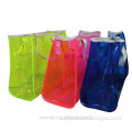 colorful pvc candy tote handbag clear big volume shopping bag with webbing handles beach bag